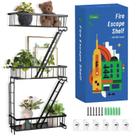 Prateleira de parede SweetSage Fire Escape New York Decor 3 camadas preta
