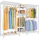 Prateleira de roupas de arame VIPEK V6 de 5 níveis Heavy Duty 385 kg branca