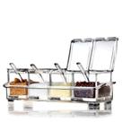Prateleira de temperos AIQI Clear Spice Pots com tampa e colher