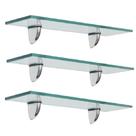 Prateleira de vidro decorativa 50x20 Bico Tucano Ki com 3 unidades
