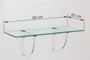 Prateleira de Vidro Incolor Grande 60x20 Suporte Cromado Prateleira de Vidro Incolor Grande 60x20 Suporte Cromado