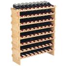 Prateleira de vinho VEVOR 72 garrafas, atualização de madeira de bambu, 8 camadas