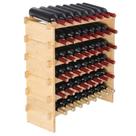 Prateleira de vinhos VEVOR modular empilhável de 6 camadas e 48 garrafas de madeira de bambu
