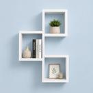 Prateleira decorativa cubo triplo mdf 90x50x15cm nicho suspenso multiuso elegante