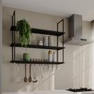 Prateleira Decorativa Londres 120 Cm Preto