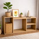 Prateleira Decorativa MDF Cru 60x90x25cm porta livros sala