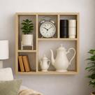Prateleira Decorativa MDF Cru 70x70x15cm porta livros sala