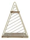 Prateleira Decorativa Triangular Dupla Aramado / Madeira Met - Oem Prateleira Decorativa Triangular Dupla Aramado / Madeira Met - Oem