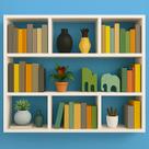 Prateleira decorativo mdf 90x90x15cm porta livros livreiro enfeites orgnizador sala quarto escritorio
