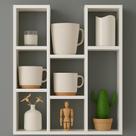 Prateleira decorativo multiuso mdf 70x90x18cm porta livros enfeites orgnizador sala quarto escritorio