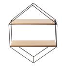 Prateleira Dupla Le Hexagonal 35,5x10x45,5cm Metal/Mdf Prateleira Dupla Le Hexagonal 35,5x10x45,5cm Metal/Mdf