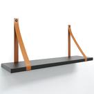 Prateleira em MDF Preto 50x15cm com Alça