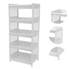 Prateleira Estante De Plástico 5 Andares Multiuso Desmontável 40x28x90cm Elloplas - Branco