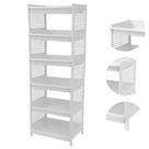 Prateleira Estante De Plástico 6 Andares Multiuso Desmontável 40x28x90cm Elloplas - Branco