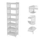 Prateleira Estante De Plástico 7 Andares Multiuso Desmontável 40x28x130cm Elloplas - Branco