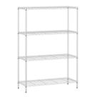 Prateleira FDW de 4 camadas de metal ajustável 90x34x137 cm cromada