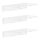 Prateleira flutuante montada na parede Weiai Clear Acrílico de 30 cm, conjunto de 3 Prateleira flutuante montada na parede Weiai Clear Acrílico de 30 cm, conjunto de 3