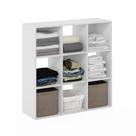 Prateleira Furinno PELLI, organizador aberto de 9 cubos, branco 93x91 cm