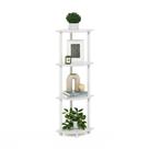 Prateleira Furinno Turn-N-Tube de 4 camadas, canto branco 44 cm H