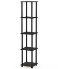 Prateleira Furinno Turn-N-Tube de 5 camadas Corner Square Espresso Prateleira Furinno Turn-N-Tube de 5 camadas Corner Square Espresso