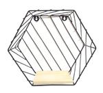 Prateleira hexagonal metal/madeira decoração 25cm