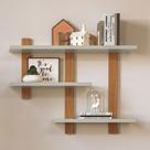 Prateleira Industrial 3 Prateleiras 100% Mdf Off White/Freijó F35 - Pradel