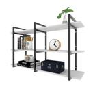 Prateleira industrial moveis escritorio quarto estante infantil plantas branco ferro e madeira