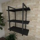 Prateleira industrial para Sala aço cor preto prateleiras 30 cm cor preto modelo ind09psl Prateleira industrial para Sala aço cor preto prateleiras 30 cm cor preto modelo ind09psl