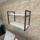 Prateleira industrial para Sala aço cor preto prateleiras 30cm cor branca modelo ind01bsl