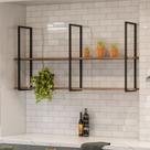 Prateleira Industrial Suspensa Parede 135 cm Demolição Preto Aurora Prateleira Industrial Suspensa Parede 135 cm Demolição Preto Aurora