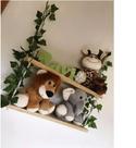 Prateleira Infantil Tema Safari 2 andar com Plantas verde em madeira