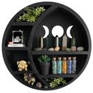 Prateleira lunar Ella e Emma Crescent Moon Crystal Black Pinewood
