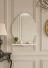 Prateleira Mdf Branca Com Espelho Decorativo Sala Moderna 80Cm