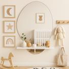 Prateleira Mdf Branca Com Espelho Lapidado Banheiro Suíte 95Cm Prateleira Mdf Branca Com Espelho Lapidado Banheiro Suíte 95Cm