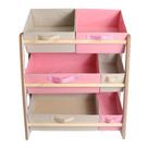 Prateleira Mdf Organizadora De Brinquedo Infantil PRETO ROSA