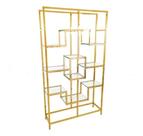 Prateleira Metal Dourado c Vidros Alta Decoração Luxo
