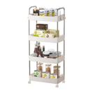 Prateleira Multiuso 4 Andares com Rodízios Plástico PP e Aço Inox para Diversos Ambientes Branco Prateleira Multiuso 4 Andares com Rodízios Plástico PP e Aço Inox para Diversos Ambientes Branco