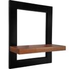 Prateleira Nicho de Parede Quadro Decorativo Évora em MDF - Preta e Villandry