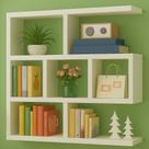 Prateleira Nicho Decorativo MDF 90x90x20 Livreiro Porta Livros E Enfeites Organizador Suspenso De Parede Sala Quarto Esc