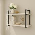 Prateleira Nicho Estilo Industrial 80cm Maldivas Base de Ferro Tampo de Madeira Decoração Quarto e Sala
