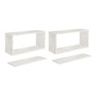 Prateleira Nicho Modulo Retangular Branco Amadeirada 4un