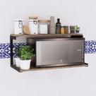 Prateleira Nicho Reforçada Microondas Organizador Estilo Industrial Dupla 60cm Cor BrancaPreto