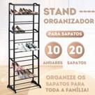 Prateleira organizador multiuso sapateira 20 pares closet 10