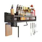 Prateleira Organizadora de Parede para Cozinha - Rack para Especiarias e Suporte para Facas