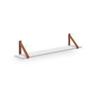 Prateleira para Quarto de Parede 120 cm em MDF com Alça de Material Sintético Cor Branco