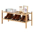 Prateleira para sapatos de bambu Furshus de 2 camadas empilhável 68x28x32 cm