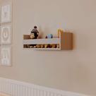 Prateleira Porta Brinquedo Cinza Claro 50 x 12cm Suporte Invisivel