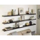 Prateleira preta MDF 60x15 kit 3 peças com suportes