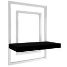 Prateleira Quadro Nicho de Parede Decorativo Torun em Aço e MDF - Branca e Preta