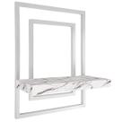 Prateleira Quadro Nicho de Parede Decorativo Torun em Aço e MDF - Branca e Vulcano